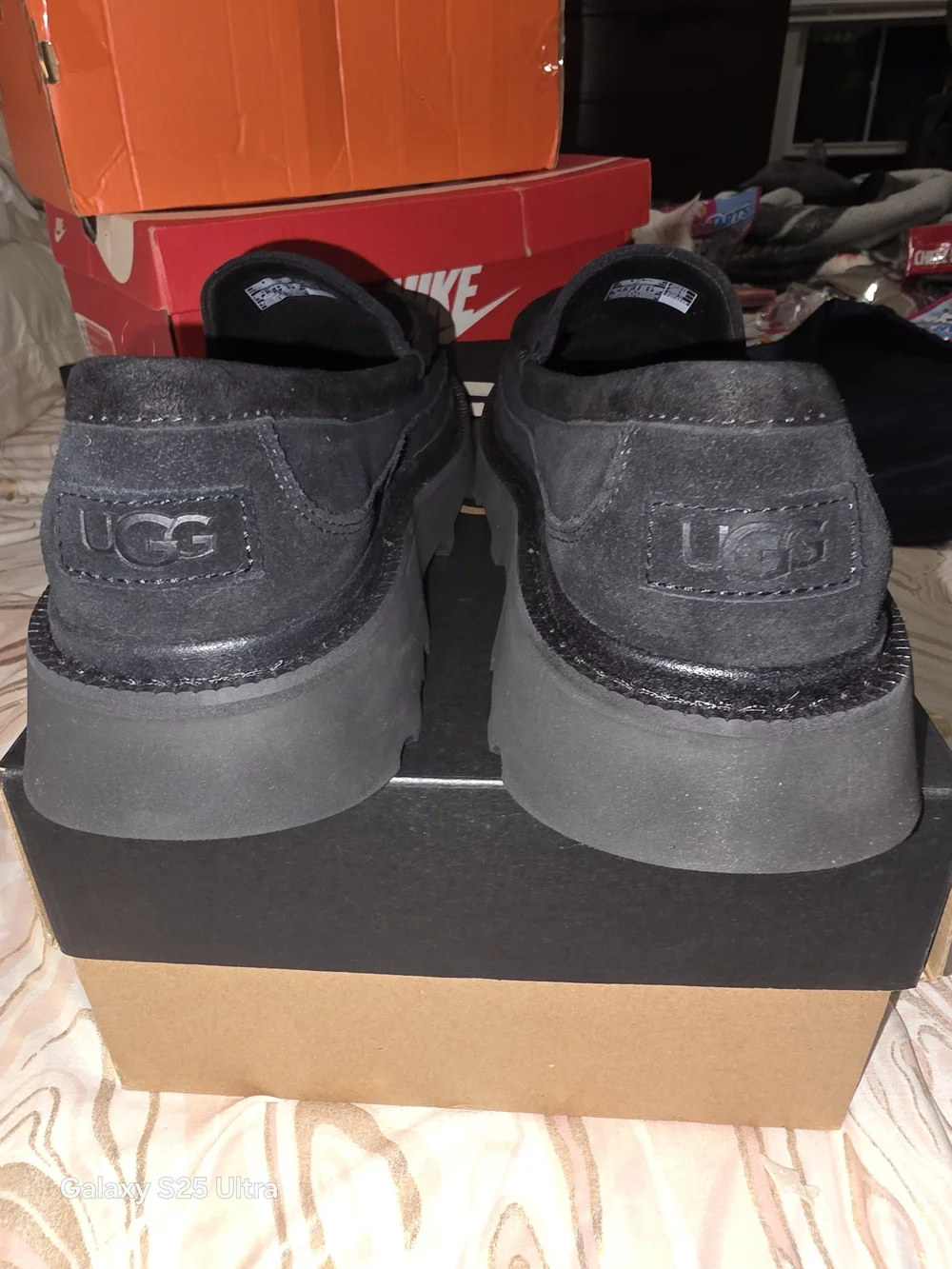 UGG Men’s Black Suede Slip-On Loafers - TwinSole Comfort. New In Box Size 9